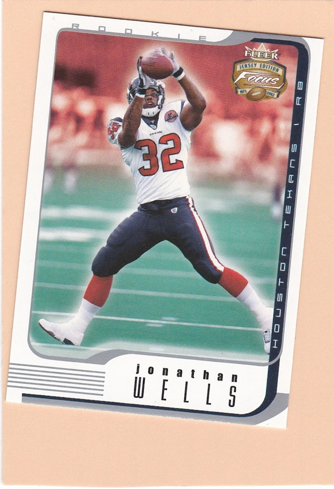 2002 FLEER FOCUS #128  JONATHAN WELLS RC #0885/1850  (Texans) - Image 1 of 2