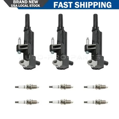 3pcs ignition coils+6pcs Spark Plugs for 2009-2010 Dodge Dakota UF640 & 7100 Foto 1 de 4