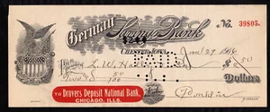 5A135 - 1906 GERMAN SAVINGS BANK - CHESTER, IOWA - Picture 1 of 2