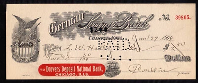 5A135 - 1906  GERMAN SAVINGS BANK - CHESTER, IOWA - Image 1 of 2