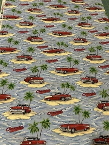 VTG Red Chevrolet Classic Cars Concord Fabrics BTY Quilting Sewing 2000 #CF0999 - Picture 1 of 3