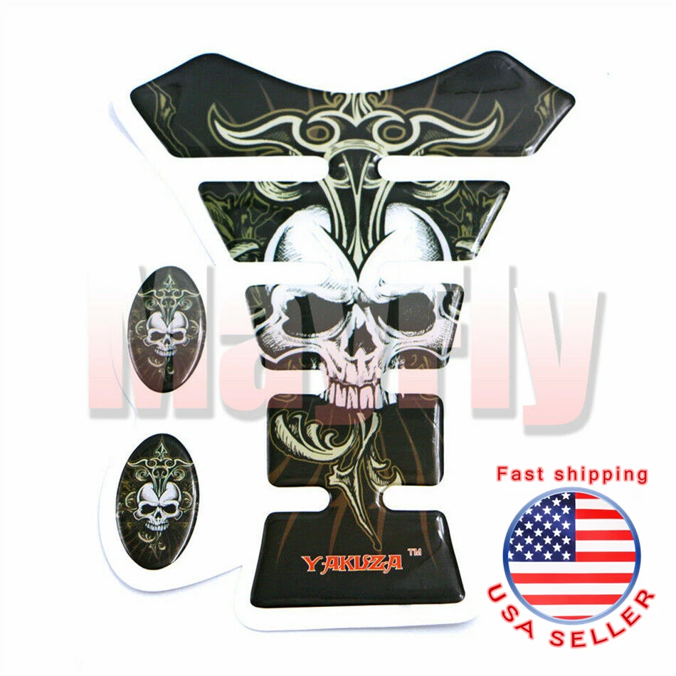 Almohadilla protectora de calavera universal para tanque de combustible y gas para motocicleta Foto 1 de 4