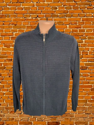 TED BAKER TALLA 4 CÁRDIGAN AZUL MARINO JERSEY CREMALLERA RAYAS ALGODÓN ELIJAH INFORMAL PARA HOMBRE Foto 1 de 4