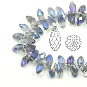 Czech Glass Teardrop Beads Faceted Crystal Drop Pendant Jewelry Making Findings 