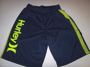 NEW Hurley navy blue long  elastic waist shorts boys youth drawstring sz 4 - Picture 1 of 2