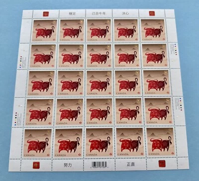 Canada 2009 Zodiac Series Lunar New Year of the Ox Stamps Full Sheets 25v - Image 1 of 4