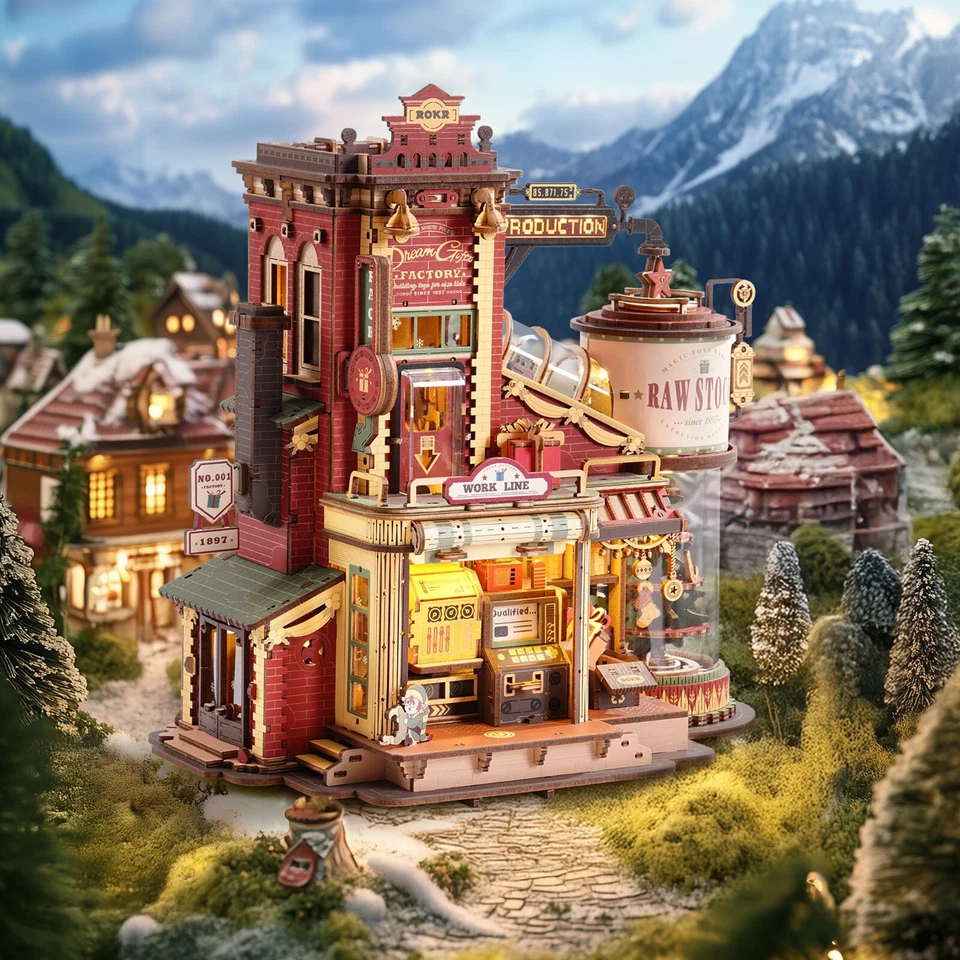 ROKR 3D Wooden Puzzle Toy Dream gift factory DIY Music Box Kid Mom Gift - image 1 of 4
