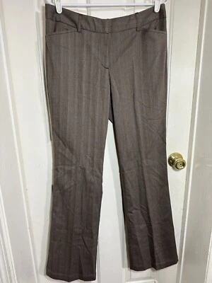 Pantalones Worthington Calce Moderno Para Mujer Talla 10 Marrón Frente Plano 4 Bolsillos Pantalón Pierna Foto 1 de 4