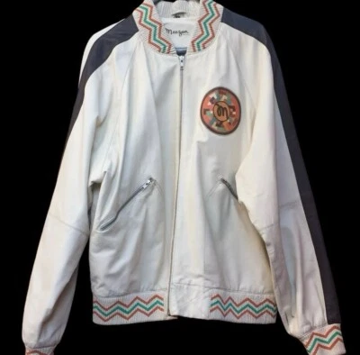 Куртка Meezan Art Couture кожа хип-хоп лев бейсбол бомбардировщик ретро XL - Изображение 1 из 4