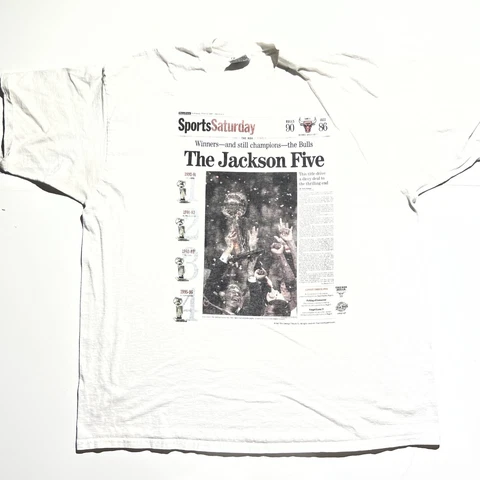 Vintage 1997 Chicago Bulls The Jackson Five T-Shirt Size 3XL Cover