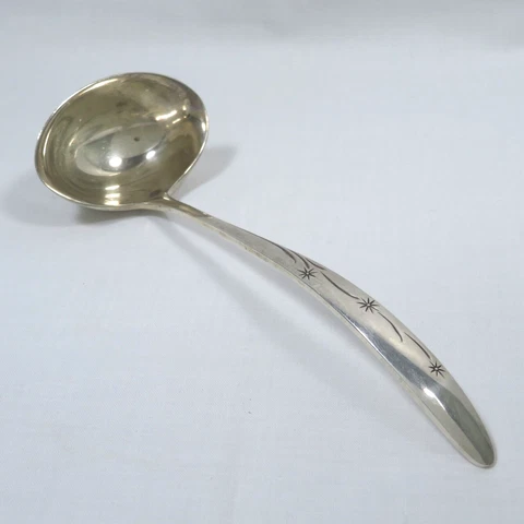Vintage Gorham Celeste Sterling Silver Serving Ladle Gravy Sauce Utensil Cover