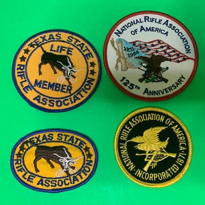 VINTAGE National Rifle Association NRA Patches Sew On Texas State NRA set of 4 - Picture 1 of 3