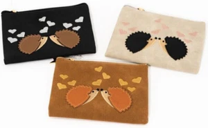 New Ladies / Girls Small Suede Hedgehog Beige / Tan / Black Coin Purse CP07 - Picture 1 of 7