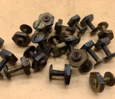 Original WW2 British Army Brodie / Turtle Mk1/2/3/4 Helmet Dome Screw & Nut - Image 1 of 4