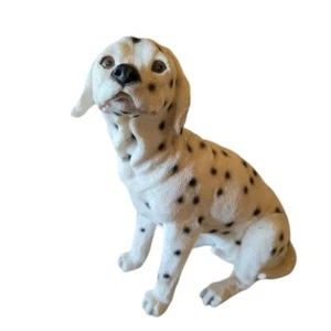 Vintage Resin Dalmatian Puppy Statue Life Like Figurine Black and White 10" - Picture 1 of 5