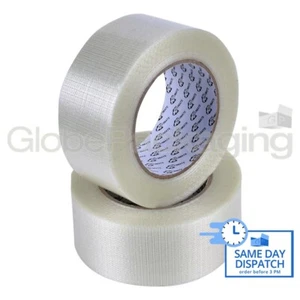 2 Rolls Of STRONG CROSSWEAVE REINFORCED TAPE 50mm x 50M - Picture 1 of 7