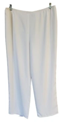 Caroline Rose 1X White Polyester Pull On Pants - Image 1 of 4