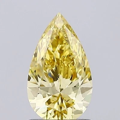 Pear 1.01ct Fancy Intense  Yellow VS1 CVD IGI Loose Lab Grown Diamond - Image 1 of 3