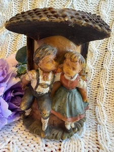 Vintage 1960s Günter Kerzen Germany Wax Candle-Boy & Girl at Well-7.5” Figurine - Picture 1 of 7