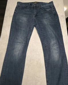 Lucky Brand 121 Heritage Slim Medium Wash Straight Leg Mens 34x32 Denim Jeans - Picture 1 of 24