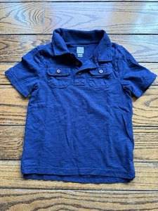 Kids Old Navy Blue Ring spun 3 Button Collar Pockets Shirt Size 5t - Picture 1 of 3