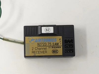 Airtronics by Sanwa 2 Channel AM Receiver w/ BEC #92723 75MHz, ch 62 crystal - Image 1 of 3