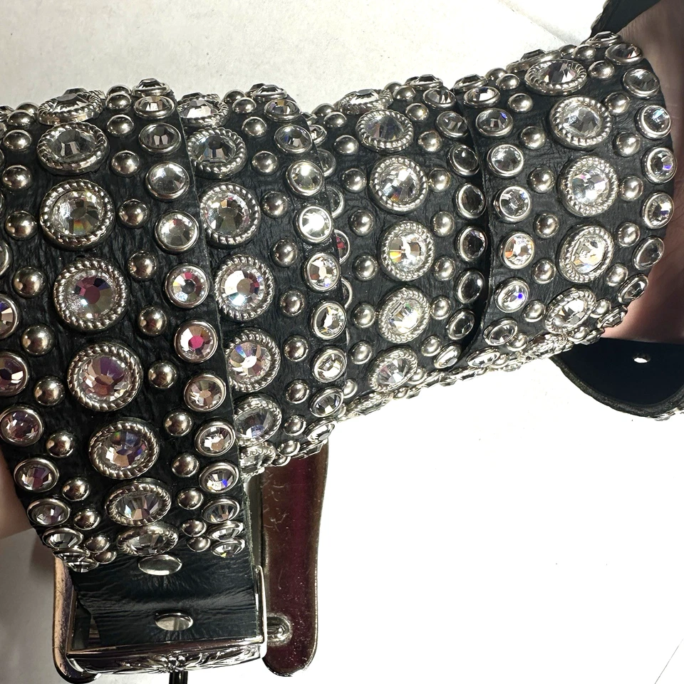 Cinturón Kippys Western Cuero Estrás Talla 42-46 Negro Unisex XXL Plus Foto 1 de 4