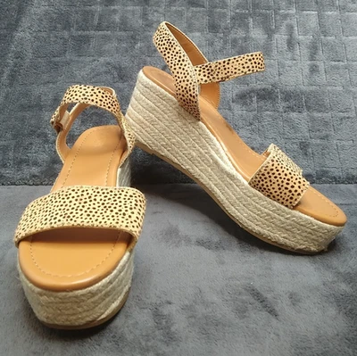 J. Crew Women's 8.5 Leopard Calf Hair Platform Espadrilles Wedge Sandals NWOT - Image 1 of 4