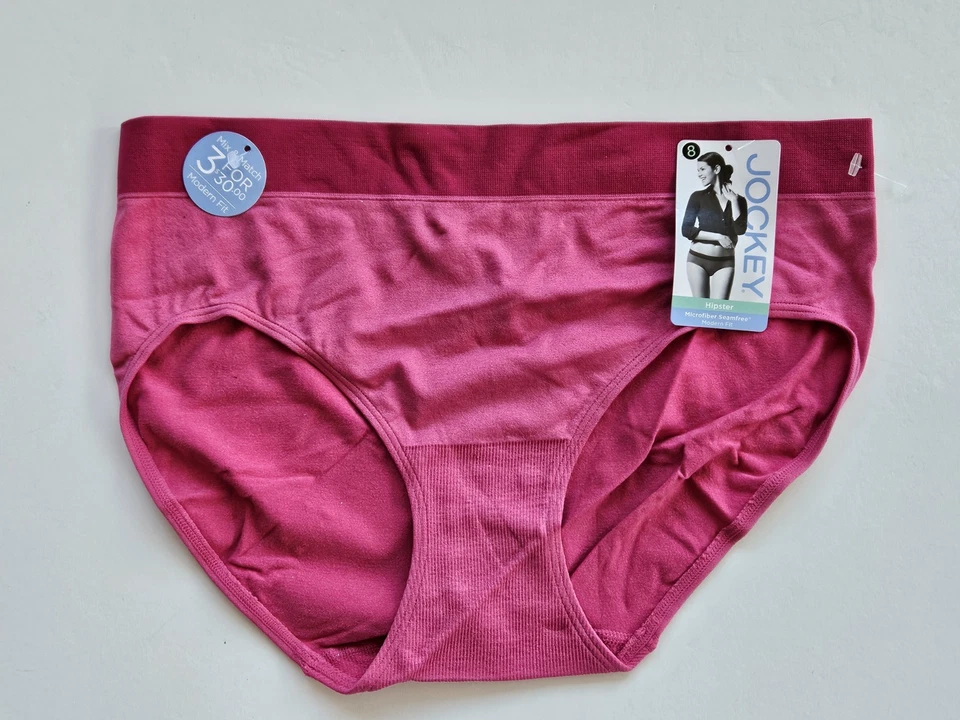 JOCKEY Women's 8 Hipster Underwear Panties 1 pr Pink Microfiber Seamfree - Image 1 of 1