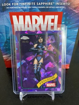 2025 Topps Chrome Marvel Sapphire Psylocke #135 Purple Refractor  06/15 - Image 1 of 2
