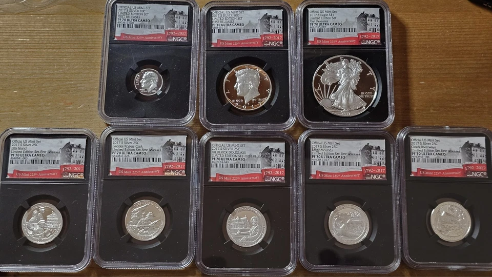 2017 US Mint Limited Edition Silver Proof Set NGC PF70 Ultra Cameo 8 Coins - Image 1 of 2
