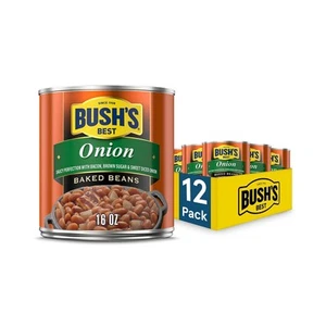 Bush's Best Canned Onion Baked Beans Pack of 12 16 Ounce Gluten Free Protein ... - Picture 1 of 7