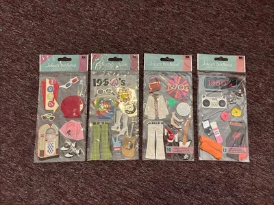 4 Packs Rare Jolees Boutique Stickers Packs 1950’s 1960’s 1970’s 1980’s - Image 1 of 4