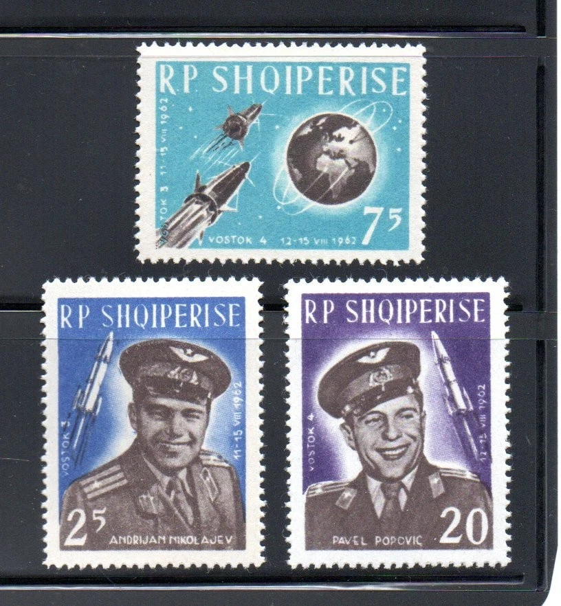 Albania 1963 old space/Raumfahrt/Wostok 3 stamps (Michel 727/29) nice MNH - Image 1 of 1