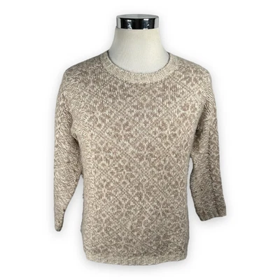Suéter Peruvian Connection Para Mujer Pequeño Beige Tostado Lima Mezcla Alpaca Geométrico Foto 1 de 4