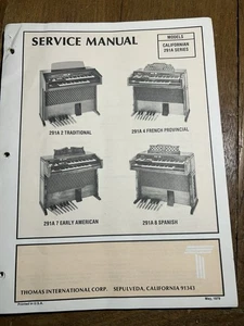 Thomas Organ Service Manual 291A Series Californian 1979 Schematics - Picture 1 of 6