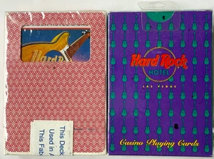 TWO VINTAGE HARD ROCK CASINO LAS VEGAS PLAYING CARDS DECKS ONE SEALED ONE PLAYED - Picture 1 of 4