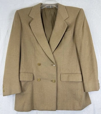 Vintage Burberry Camel Hair Blazer 32R Mens Double Breasted Jacket Made Italy - Image 1 of 4