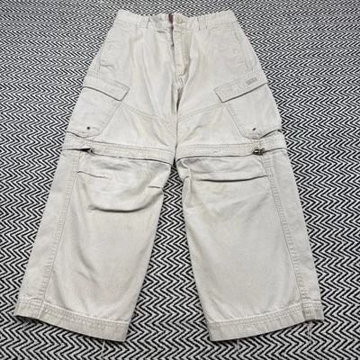 VTG Y2K PLUGG YOUTH Size 8 Khaki Twill Convertible Cargo Pants WORN - Image 1 of 4