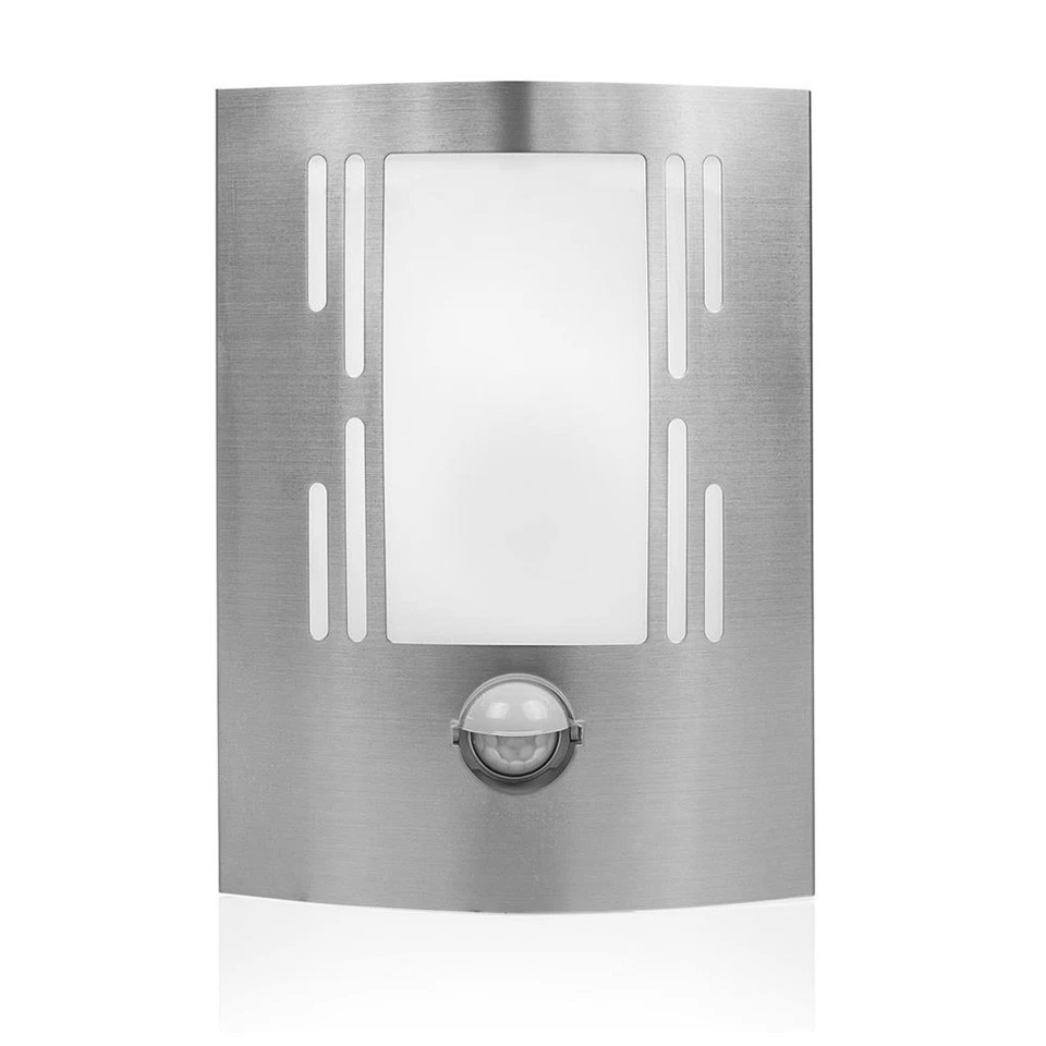 EATEL LED Applique Murale D'Extérieur Inox IP44 5,5W Chaude 3000K Mouvement - Photo 1/2