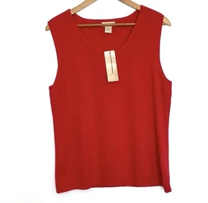 Choices Women’s Tank Top XL Red Pullover Sleeveless Round Neck Solid Shirt NWT - Picture 1 of 8