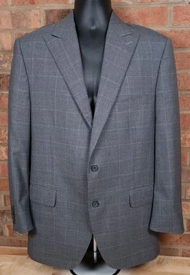 Peter Millar Blazer 尺寸 42R 灰色窗玻璃教练 Roy Williams UNC 定制夹克 — 第 1/4 张图片