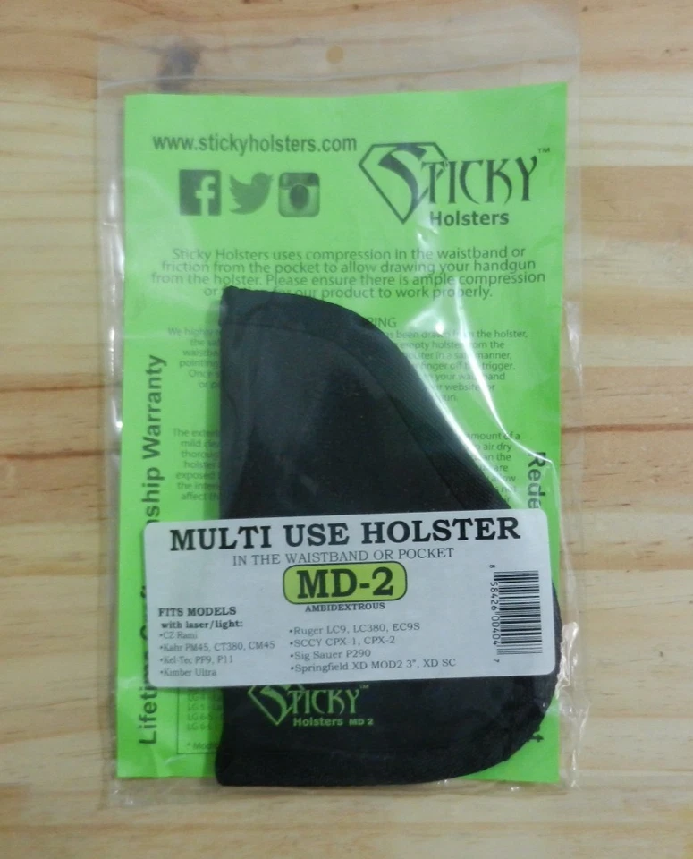 Sticky Holsters MD-2 Holster for Small/Medium Frame Handguns - Black
