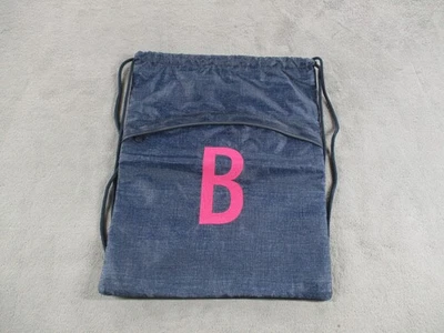 Mochila con cordón Thirty-One Signature Collection azul monograma cremallera B Foto 1 de 4