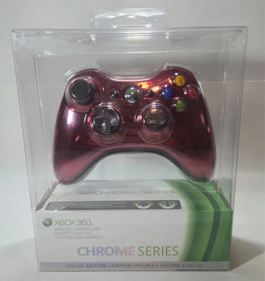 Controlador Inalámbrico Microsoft Xbox 360 Serie Chrome Rojo OEM Edición Especial Foto 1 de 4