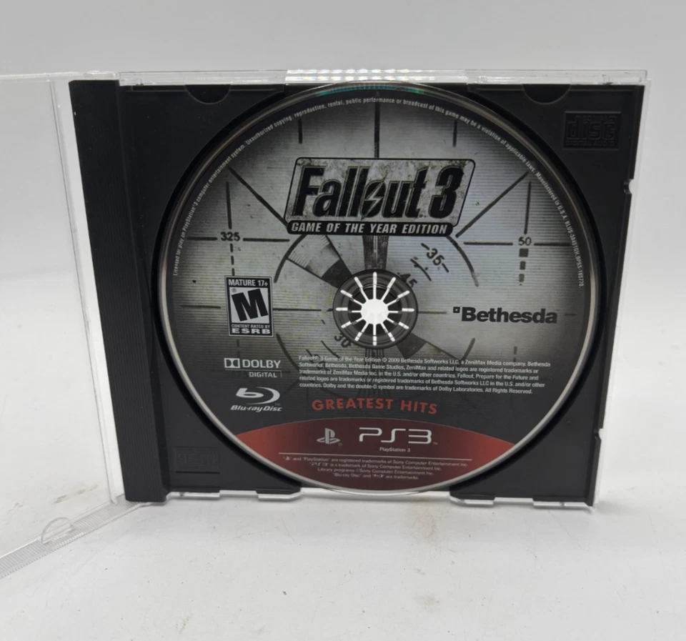 PlayStation 3 PS3 Greatest Hits Fallout 3 NUR GOTY DISC - getestet & funktionsfähig - Bild 1 von 1