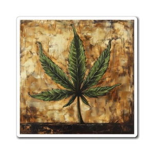 Imán de hoja de cannabis artístico, decoración bohemia del hogar, regalo ecológico - Imagen 1 de 7