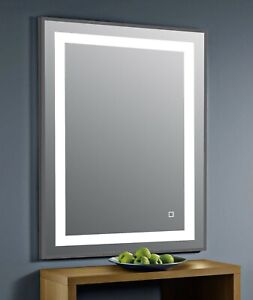 Darcy black framed bathroom led mirror 700x500 