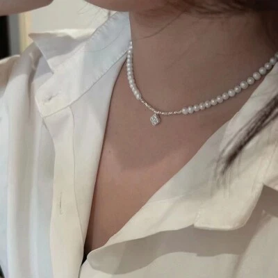 AAA 3-4 мм подлинный натуральный Южное море белый жемчуг ожерелье - Изображение 1 из 4