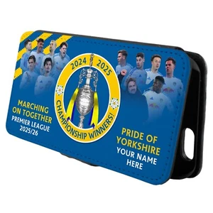 Leeds Championship Winners iPhone Case Football Flip Phone Cover Birthday Gift - Picture 1 of 4